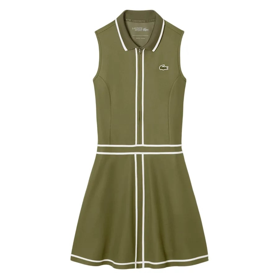 Váy Lacoste nữ ￼Chính Hãng - Lacoste Women's Ultra Dry Heritage Trim Golf Dress - Màu Xanh | JapanSport EF8581-51-6N7 nữ