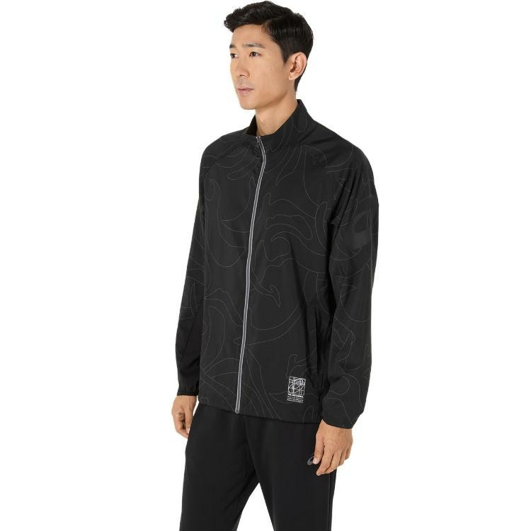 Áo Khoác Asics Chính Hãng - Cool Graphic Summer Woven  - Màu Đen | JapanSport 2031E988-001