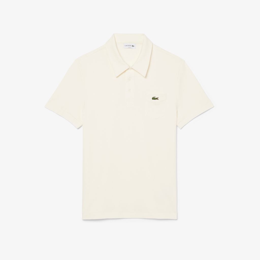 Áo Polo Lacoste Chính hãng - Slim Fit Cotton Polo Shirt - Màu Kem | JapanSport DH0732-51-ARS