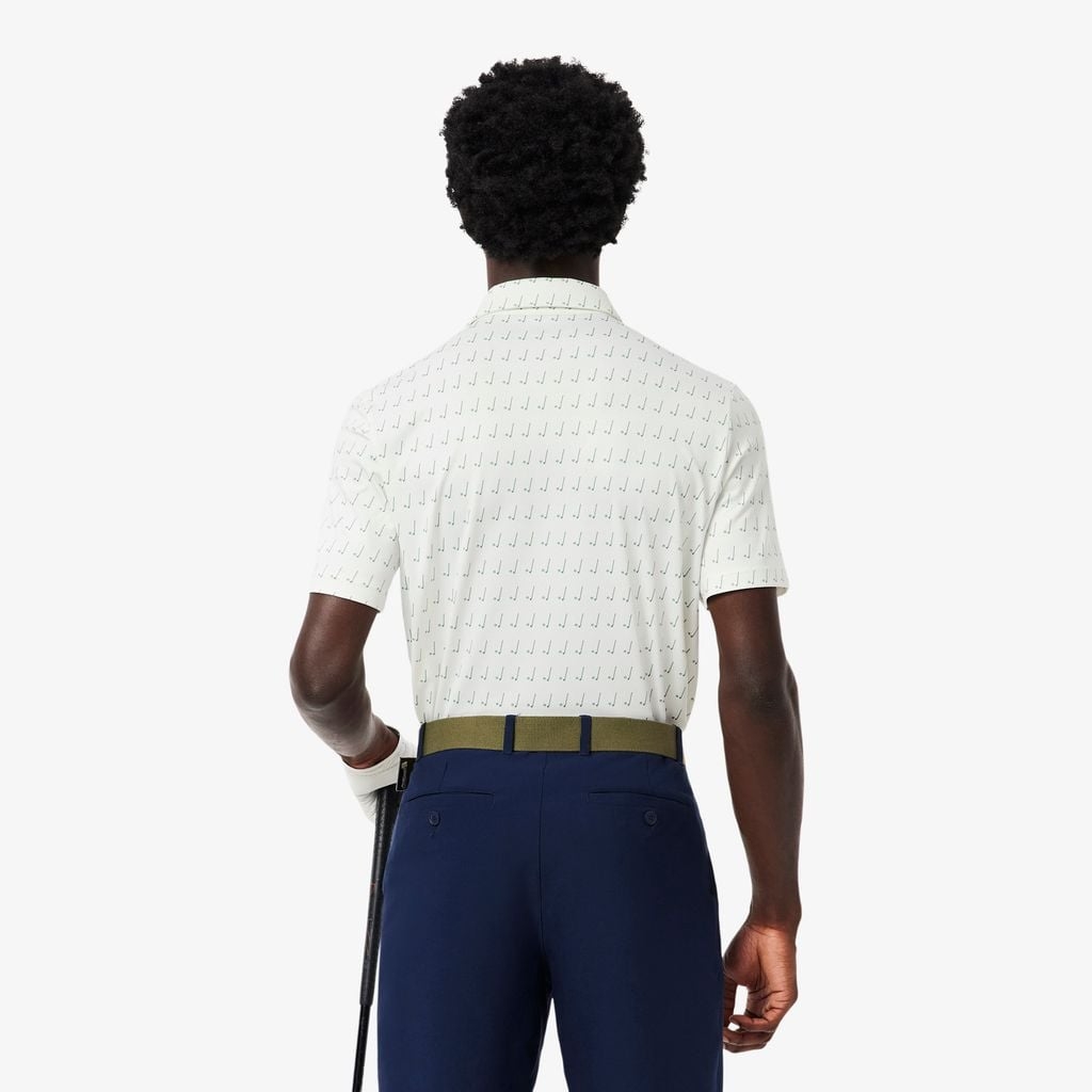 Áo Polo Golf Lacoste Nam Chính hãng - Regular Fit UV Protect Golf - Màu White / Green  | JapanSport DH5175-51-8IG