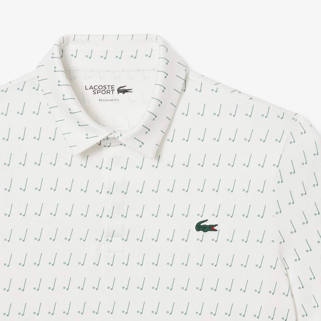 Áo Polo Golf Lacoste Nam Chính hãng - Regular Fit UV Protect Golf - Màu White / Green  | JapanSport DH5175-51-8IG