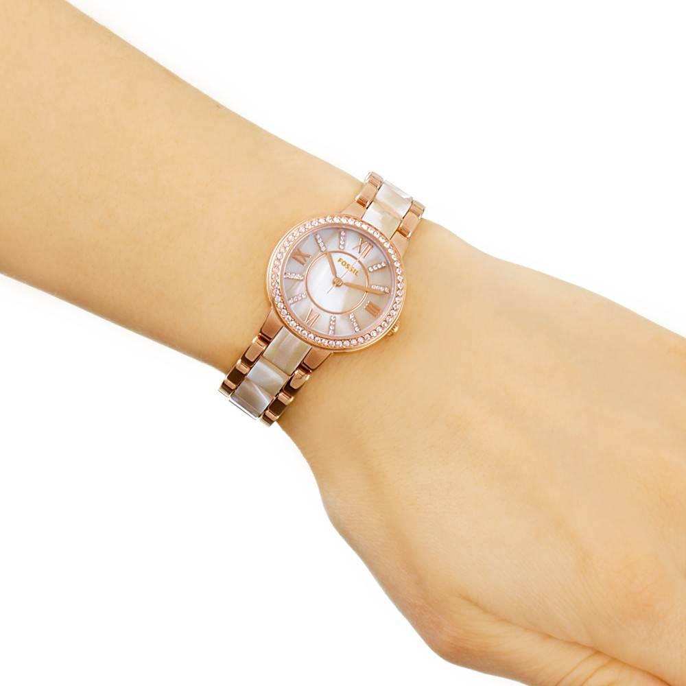 Đồng hồ Nữ Fossil Chính hãng - Fossil Virginia Rose-Tone & Horn | JapanSport ES3716