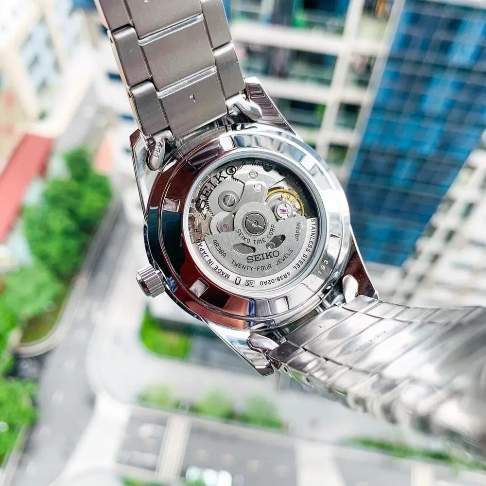Đồng hồ Seiko Nam Chính hãng - Open Heart - SCVE049 - Màu trắng - tự động | JapanSport