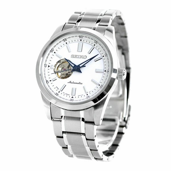 Đồng hồ Seiko Nam Chính hãng - Open Heart - SCVE049 - Màu trắng - tự động | JapanSport