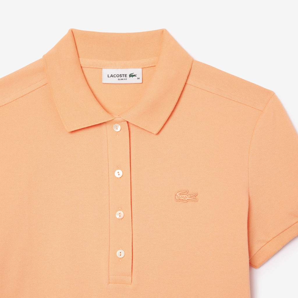 Áo Polo Lacoste nữ Chính hãng - L.12.D Slim Fit Stretch Petit Piqué - Màu Cam | JapanSport PF5462-51-IXY