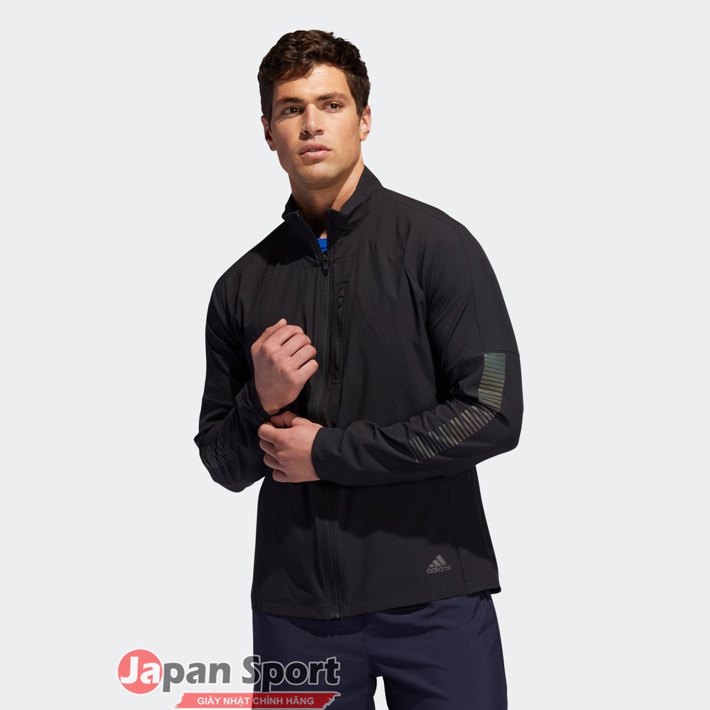 Áo Khoác gió nam Adidas Chính hãng - Rise Up N Run Jacket - Black | JapanSport DZ1575