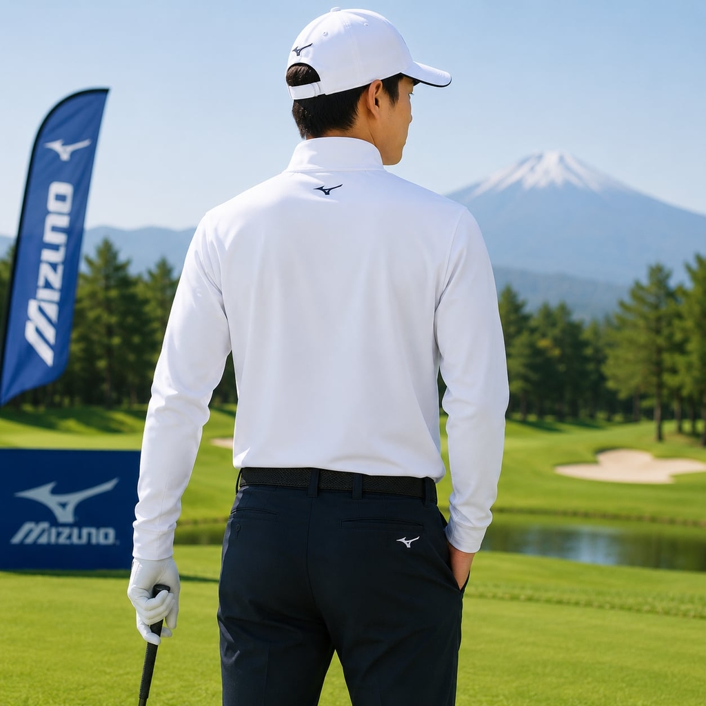 Áo Dài Tay Mizuno Chính Hãng - Breath Thermo Long Sleeve Half Zip Shirt - Màu Xanh | JapanSport E2GAA505-28