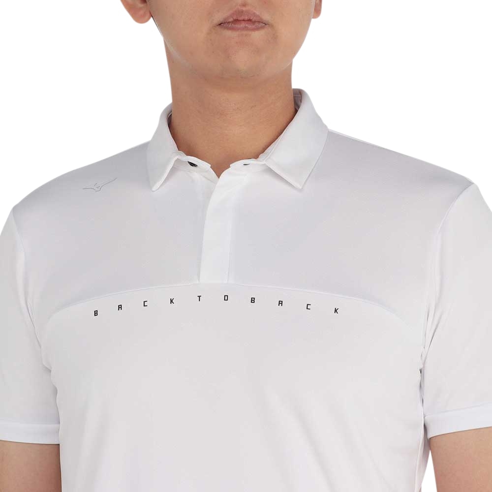 Áo Polo Mizuno Chính Hãng - Solar Cut Short Sleeve Shirt - Nam - Màu Trắng | JapanSport E2MAB001-01