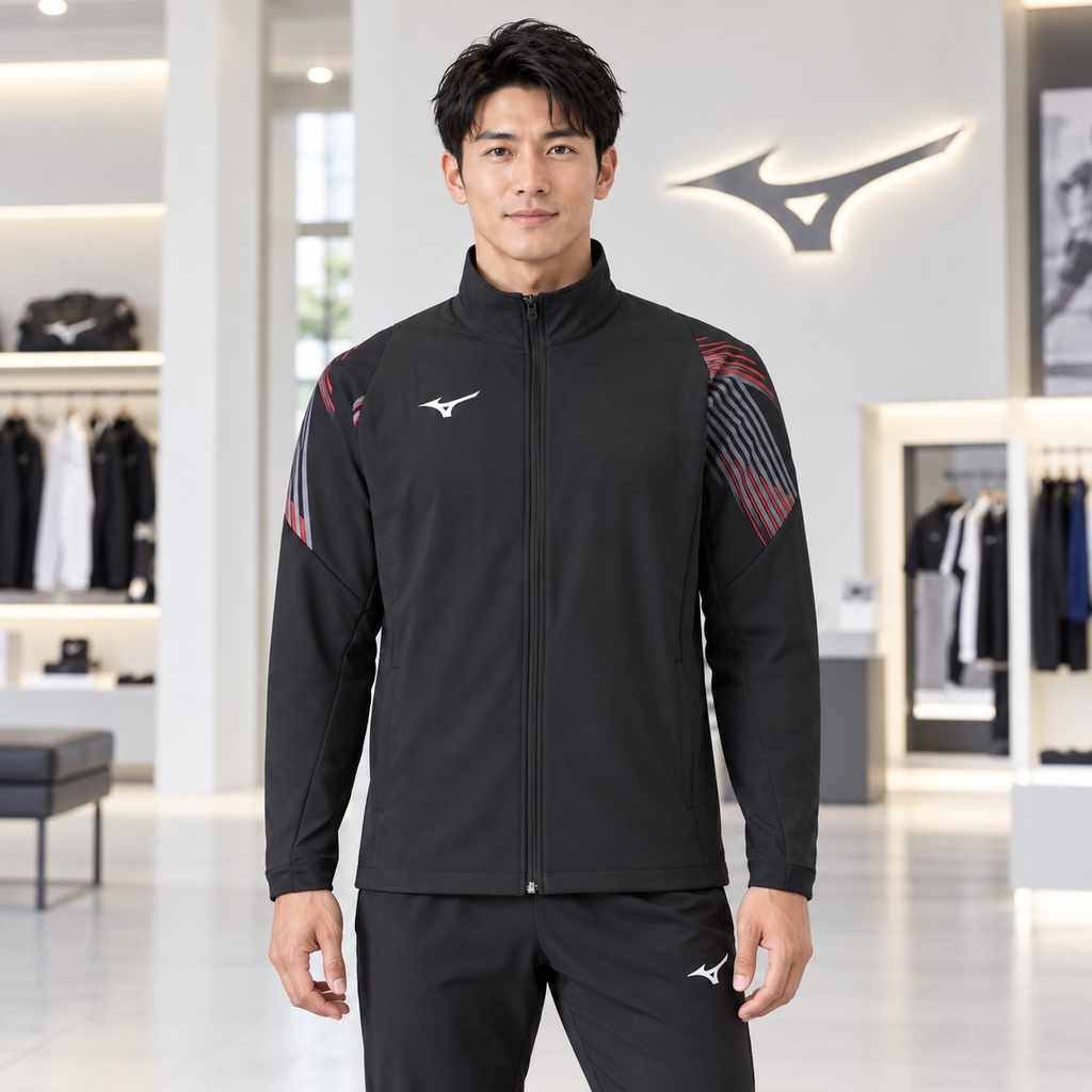 Áo Khoác Mizuno Chính Hãng - Move Cross Jacket - Màu Đen/Đỏ | JapanSport 62JC0011-09