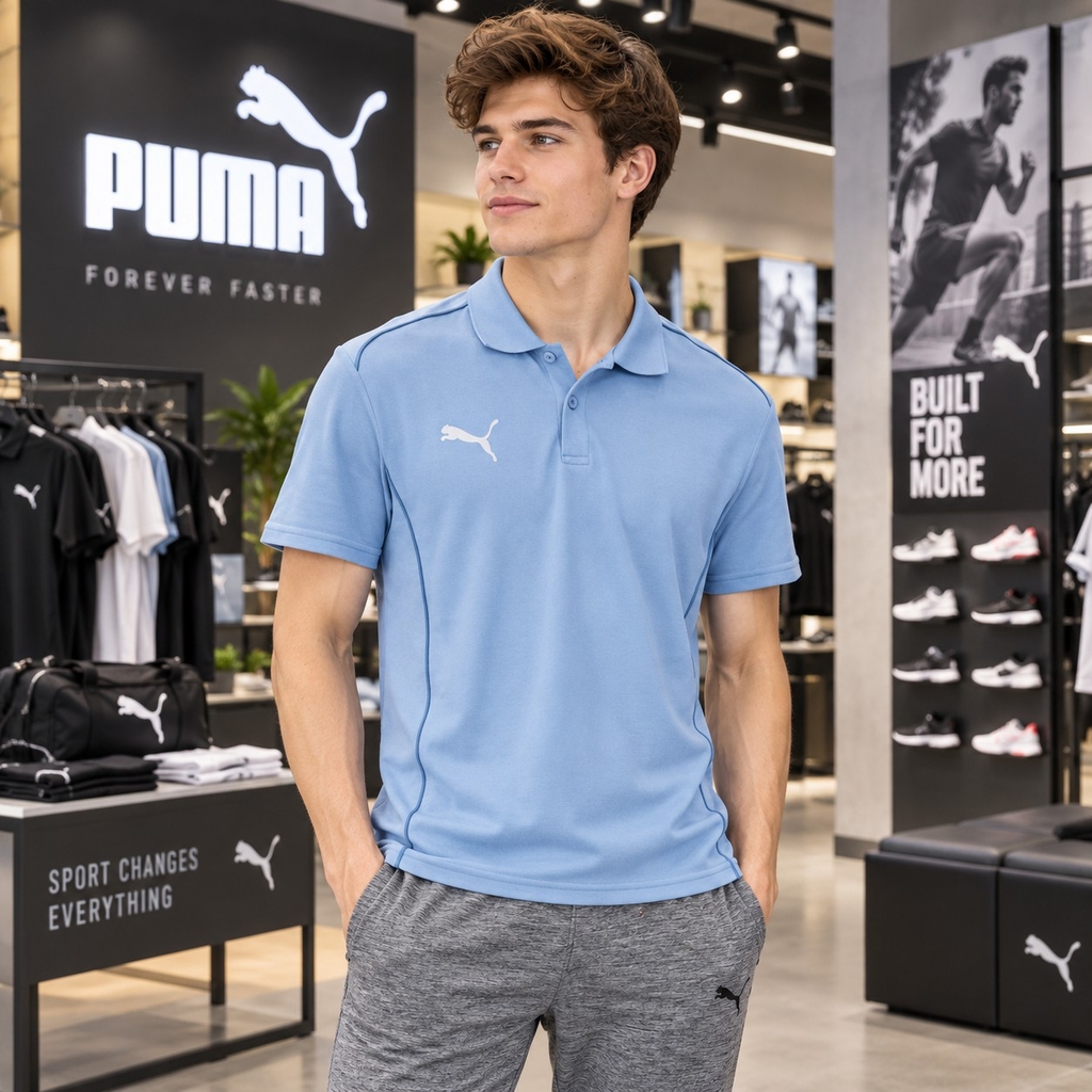 Áo Polo Puma Chính Hãng - TEAM FINAL CASUAL POLO - Xanh| JapanSport 659339-30
