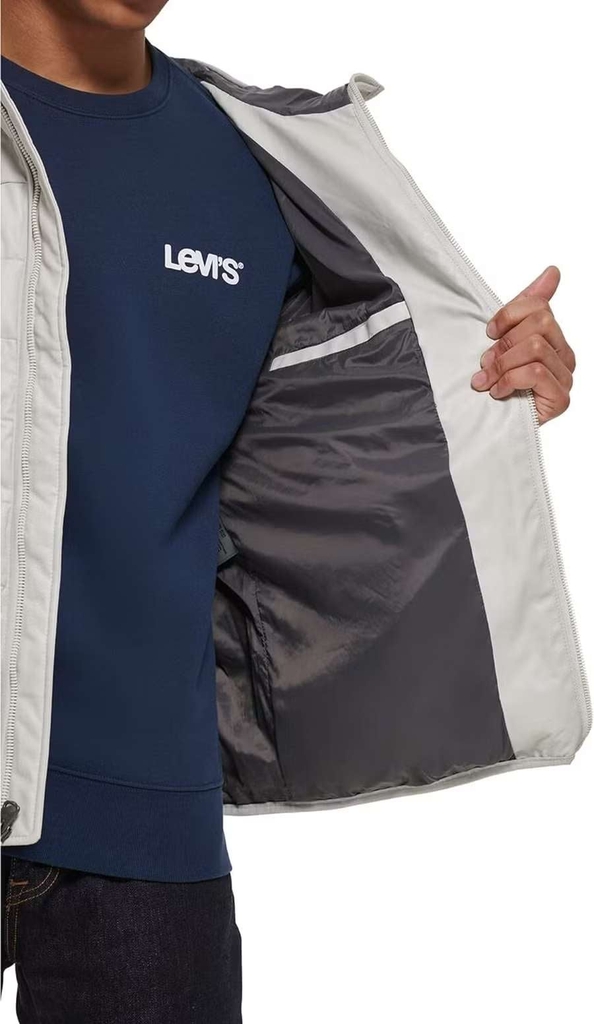 Áo Khoác Levi's Chính Hãng - Levis Men Double Pocket Stretch Quilted Down Jacket - Màu Trắng | JapanSport LM2RU419-ICE
