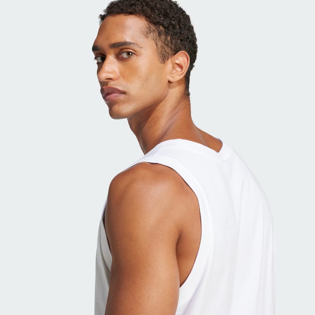 Áo ba lỗ Adidas Nam Chính Hãng - Essentials Small Logo Tank Top - Màu Trắng | JapanSport JE8984
