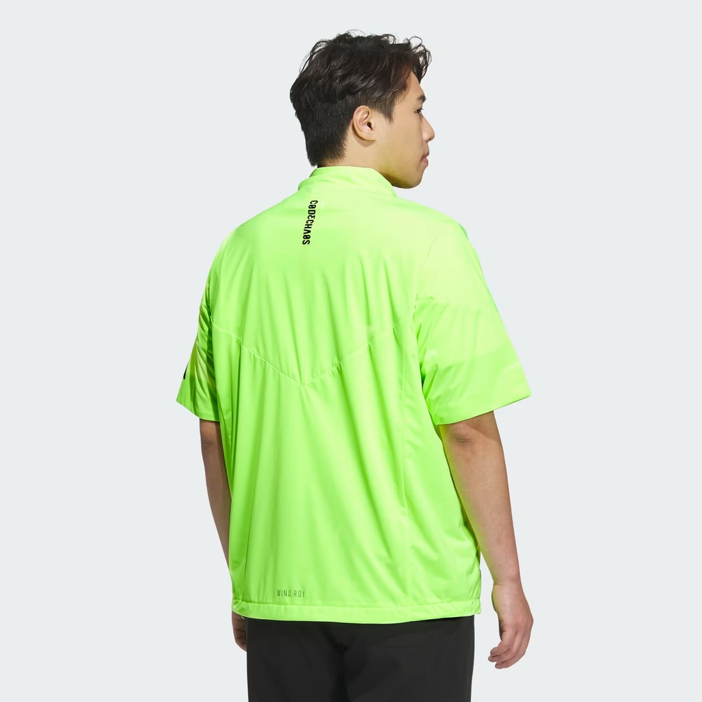 Áo Khoác Adidas Nam Chính Hãng -   Code Chaos short-sleeved windbreaker with half-zip closure - Màu Xanh  | JapanSport JJ0234