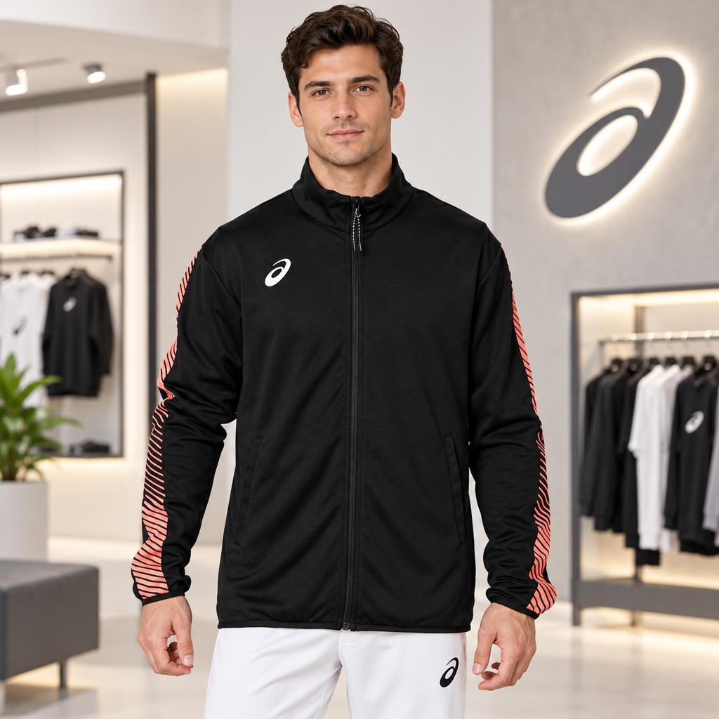 Áo Khoác Asics Chính Hãng - Training Jacket Slim Fit - Màu đen | JapanSport 2031A778