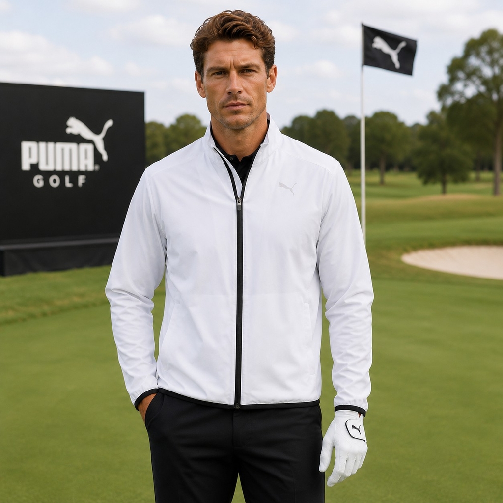Áo Khoác Puma Chính Hãng - PF High Stretch Zip Jacket - Màu Trắng | JapanSport 627571-02