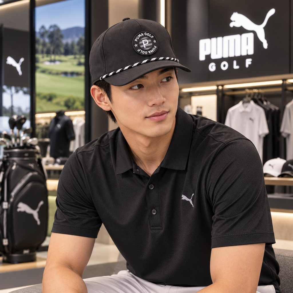 Mũ Puma Nam Chính Hãng -Pars & Stripes Rope Tech Golf Cap - Trắng | JapanSport 025241-04