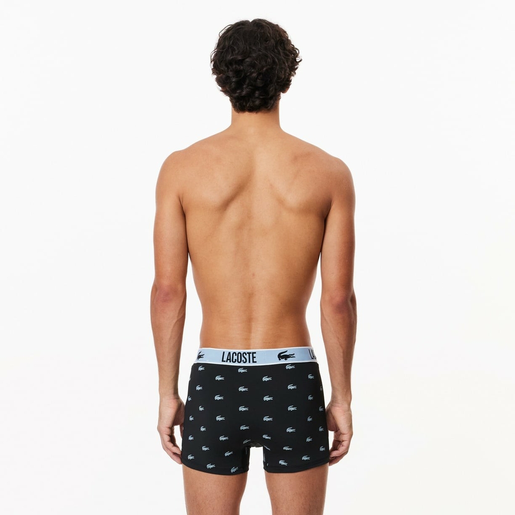 Quần Boxer Lacoste Chính hãng - 3-Pack Crocodile Print - Màu Đen/Xám/Trắng | JapanSport 5H5152-51-SHQ