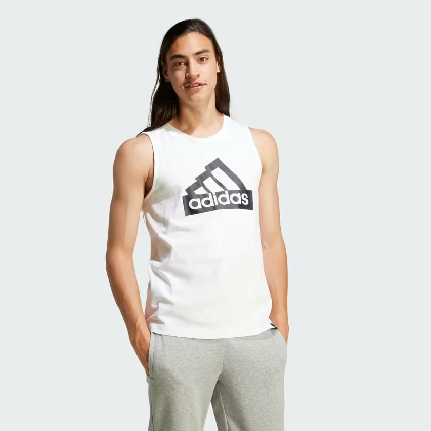 Áo ba lỗ Adidas Nam Chính Hãng - Modern Essentials Graphic Tank Top - Màu Trắng | JapanSport IW2633