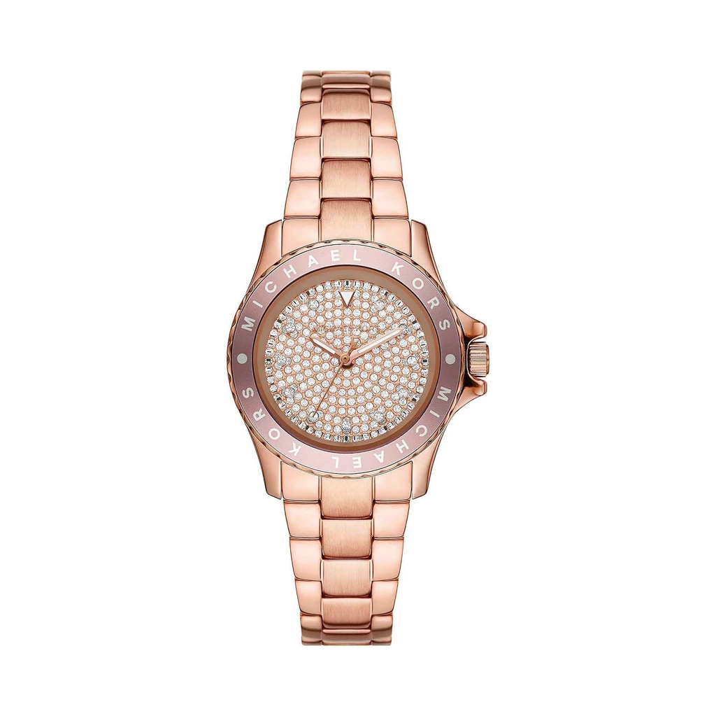 Đồng Hồ Michael Kors Chính hãng - Mini Kenly Nữ 33mm Rose Gold Đính Đá Sang Trọng | JapanSport MK6956