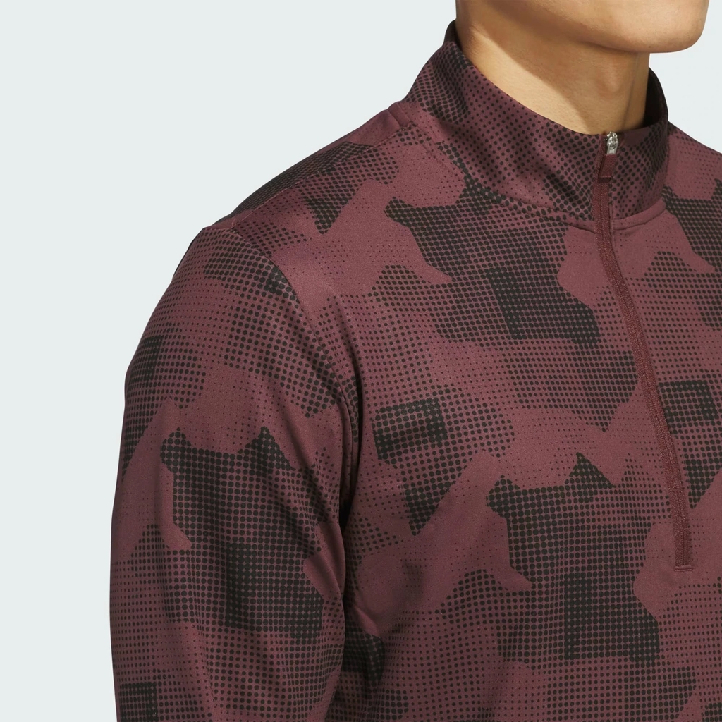 Áo Khoác Adidas Chính Hãng - Go-To Printed Quarter-Zip Sweatshirt - Màu Đỏ | JapanSport IK3018