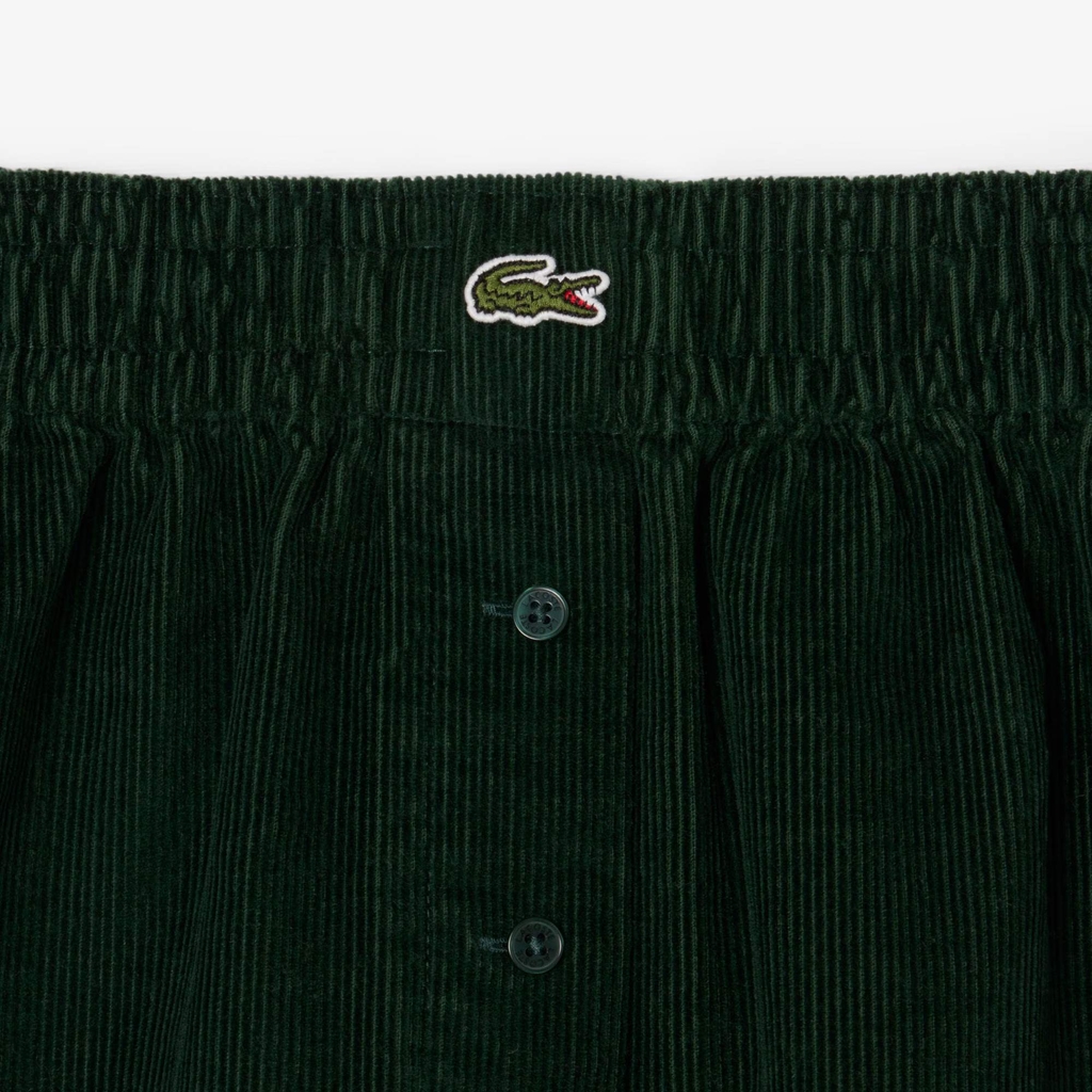 Quần Short Lacoste Nữ Chính Hãng - Women's Relaxed Fit Corduroy Shorts - Màu Green | JapanSport FF5683-51-YZP