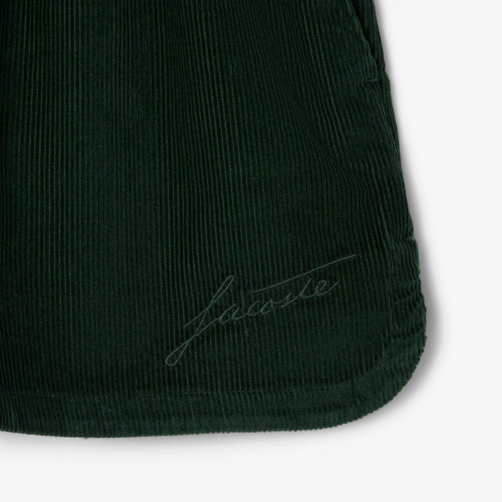 Quần Short Lacoste Nữ Chính Hãng - Women's Relaxed Fit Corduroy Shorts - Màu Green | JapanSport FF5683-51-YZP