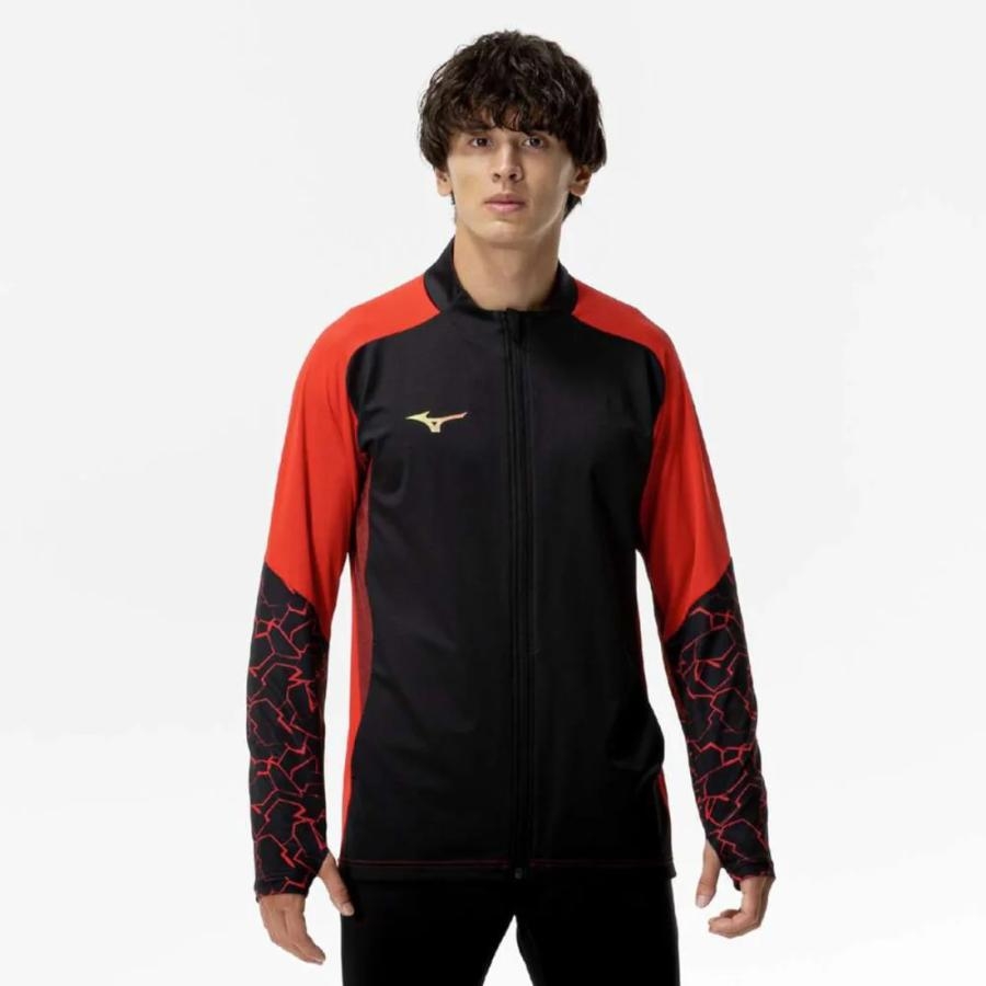 Áo Khoác Mizuno Chính Hãng - Mizuno Football Training Shirts - Màu Đen/Đỏ | JapanSport P2MCC035-96