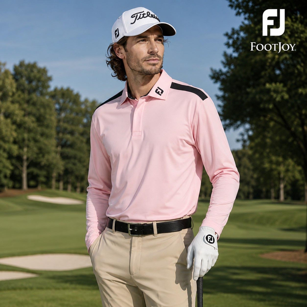 Áo Dài Tay FOOTJOY Chính Hãng - Golf Shoulder Line Long Sleeve Shirt - Màu Hồng | JapanSport 38587 FJ-F25-S03