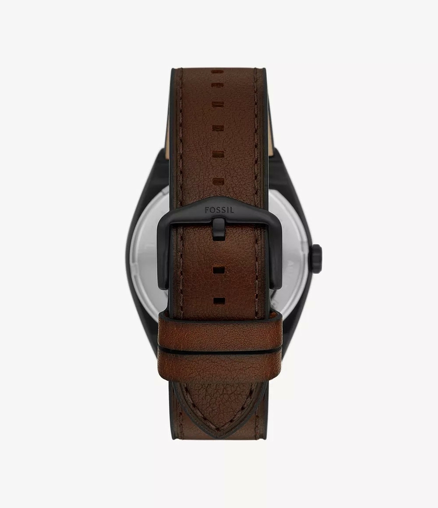 Đồng hồ nam Fossil Chính hãng - Everett Automatic Dark Brown LiteHide™ Leather - 42mm | JapanSport ME3207