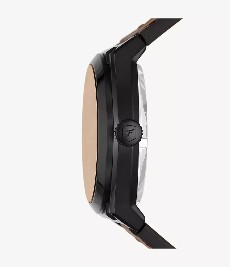 Đồng hồ nam Fossil Chính hãng - Everett Automatic Dark Brown LiteHide™ Leather - 42mm | JapanSport ME3207