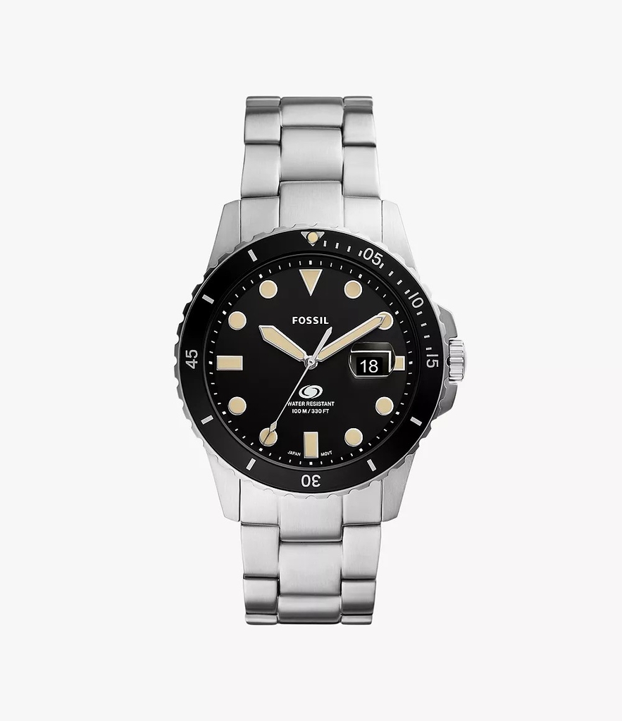Đồng hồ Fossil Chính hãng - Blue Dive Three-Hand Date Stainless Steel Watch | JapanSport FS5952