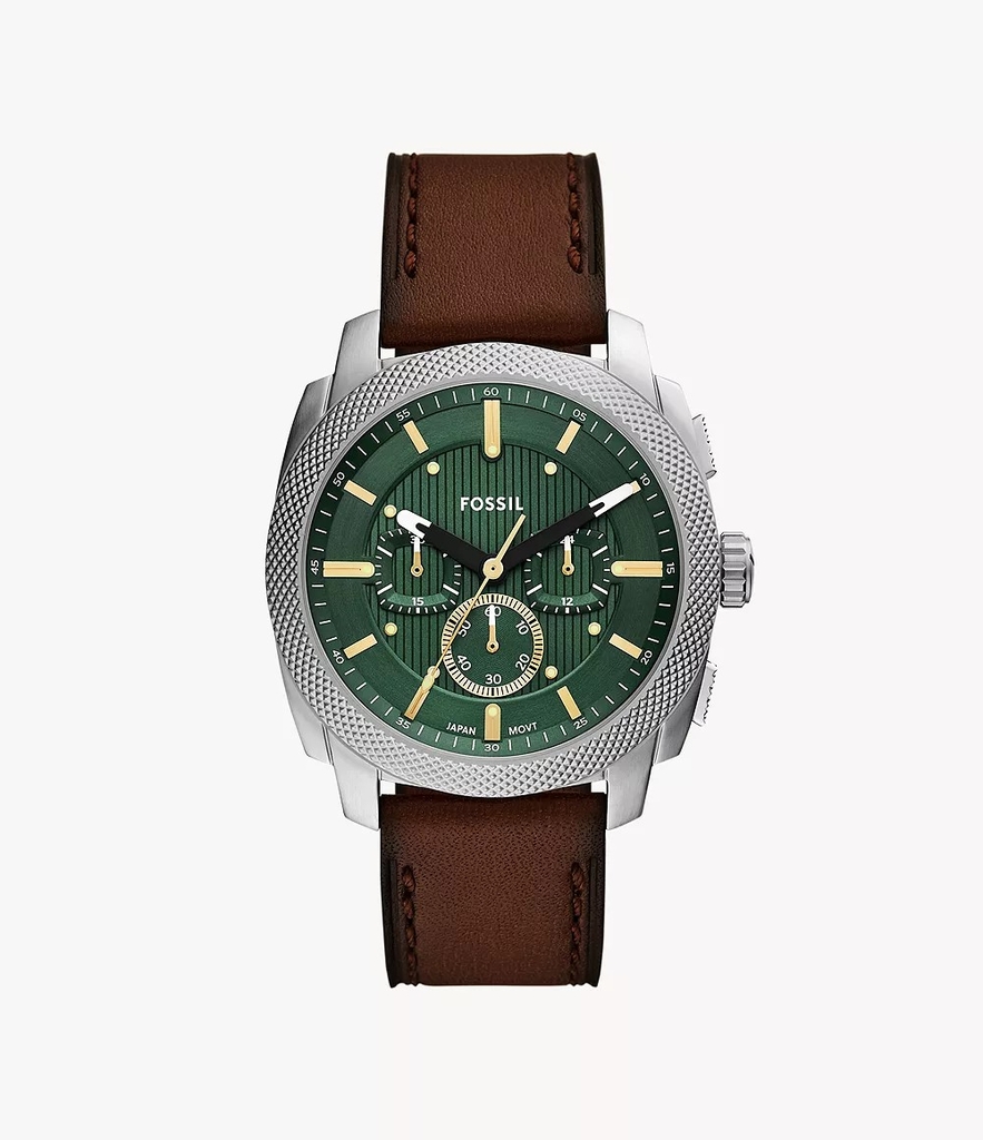 Đồng hồ Fossil Chính hãng - Machine Chronograph Brown Leather Watch | JapanSport FS6100