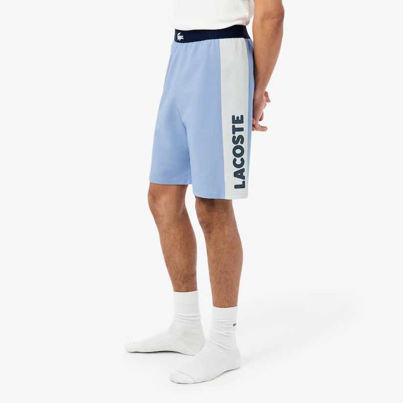 Quần short Lacoste Chính Hãng - Regular Fit Straight Cut Fleece Loungewear Shorts - Màu Xanh | JapanSport GH0722-51-30Y