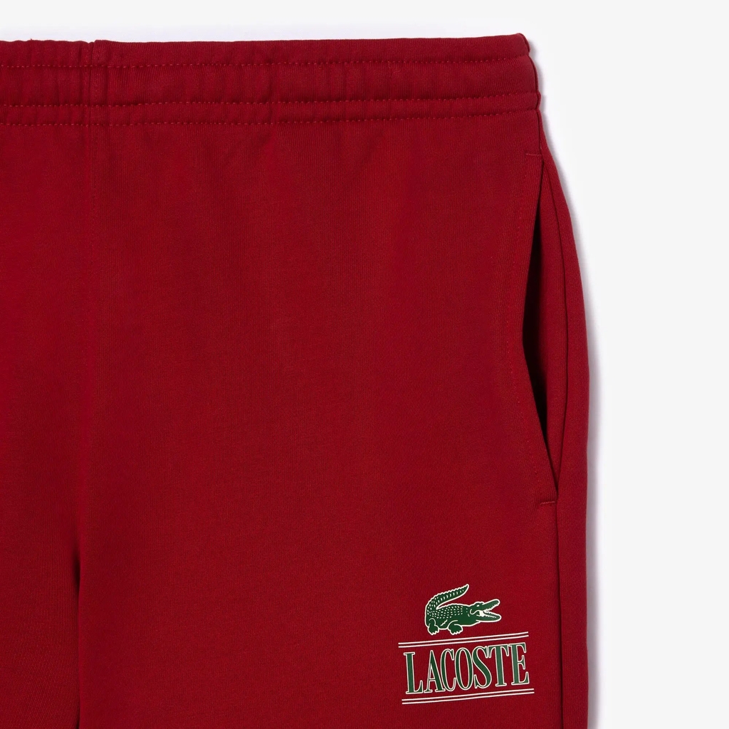 Quần short Lacoste Chính Hãng - Unisex Signature Print Fleece Shorts - Màu Đỏ | JapanSport GH1220-51-IXX