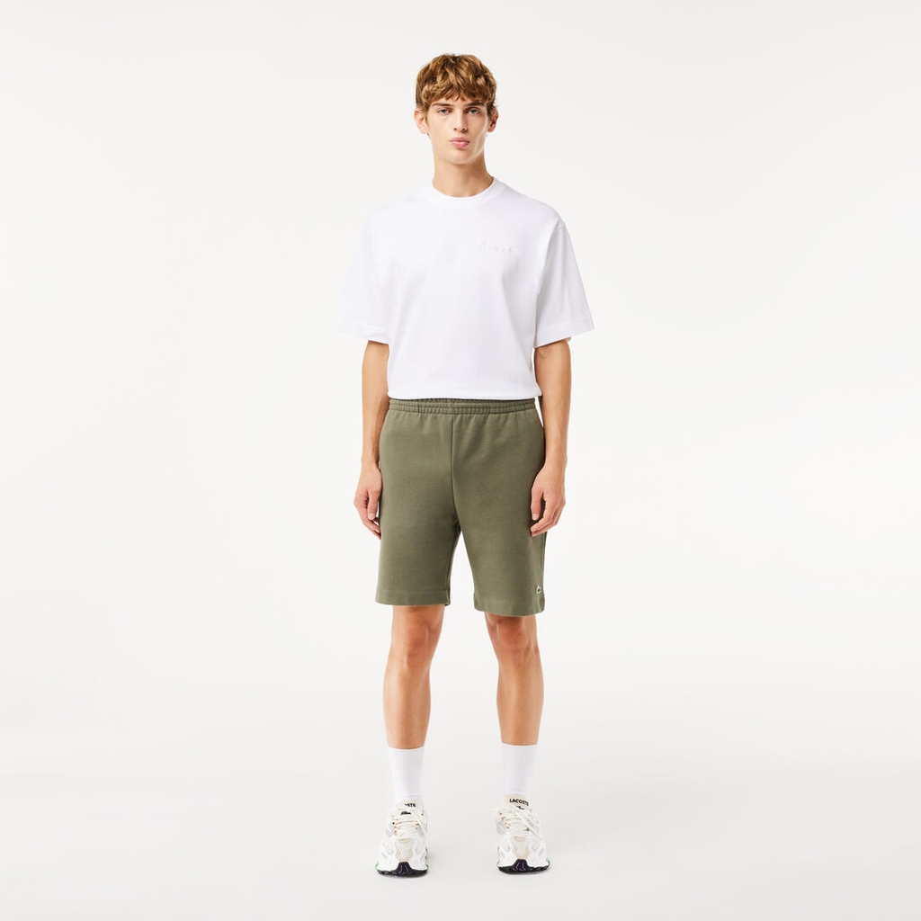 Quần short Lacoste Chính Hãng - Regular Fit Fleece Shorts - Màu Olive | JapanSport GH9627-51-316