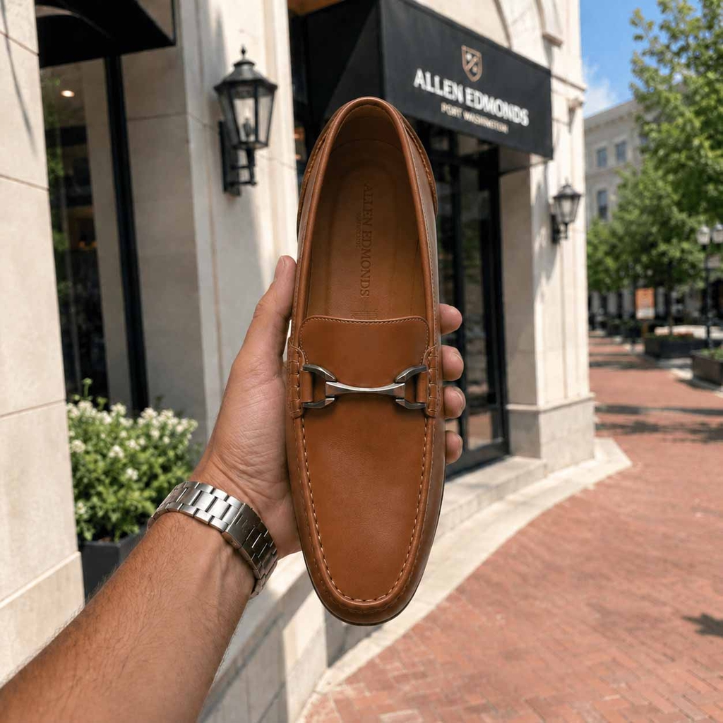 Giày Allen Edmonds Nam Chính Hãng - Lando Driving Style Loafer - Màu nâu | JapanSport 7799