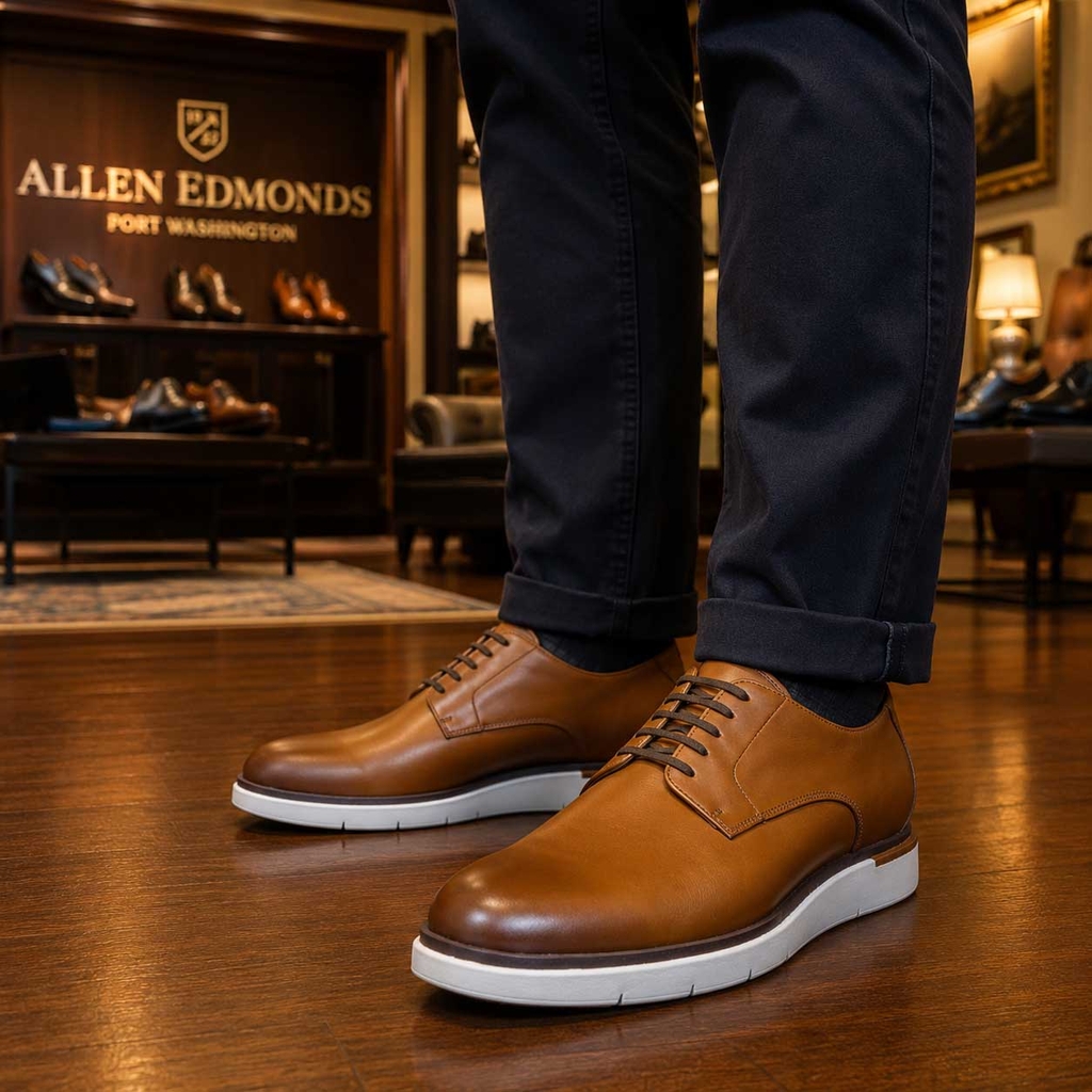 Giày Allen Edmonds Nam Chính Hãng - Carson - Giày Da Nam Hybrid Cao Cấp - Màu Nâu | JapanSport 6840