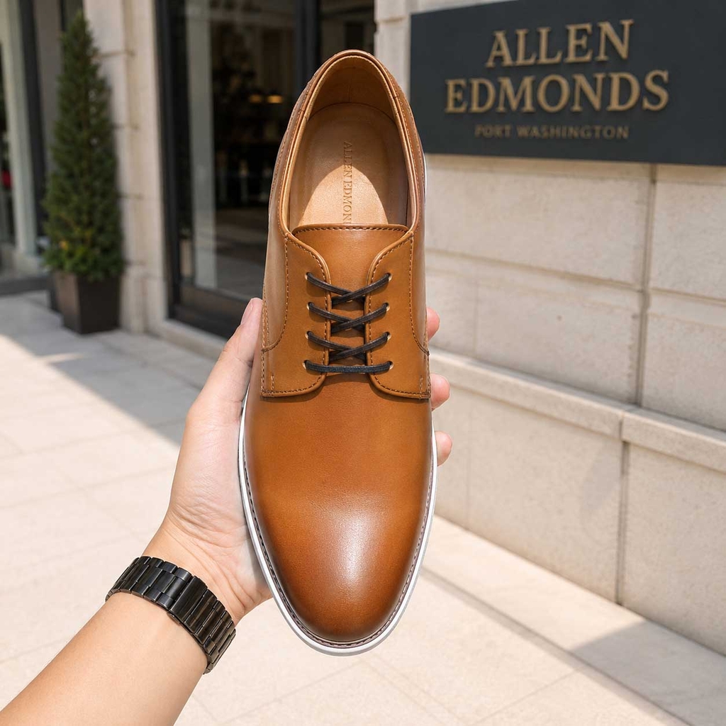 Giày Allen Edmonds Nam Chính Hãng - Carson - Giày Da Nam Hybrid Cao Cấp - Màu Nâu | JapanSport 6840