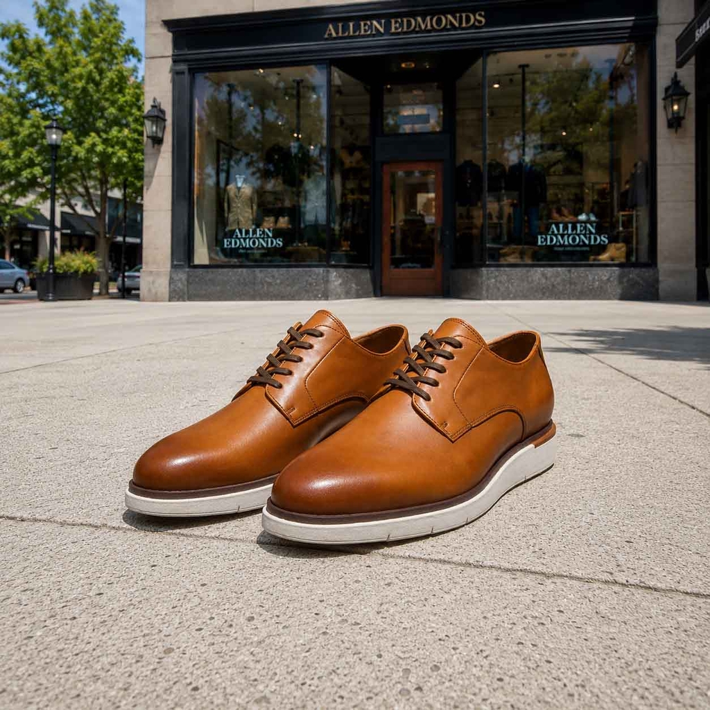 Giày Allen Edmonds Nam Chính Hãng - Carson - Giày Da Nam Hybrid Cao Cấp - Màu Nâu | JapanSport 6840