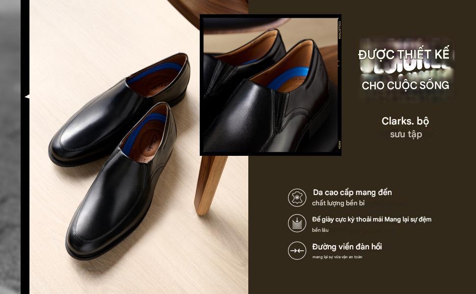Giày Clark Nam Chính Hãng - Men's Tilden Free Loafer - Đen | JapanSport 261-10312
