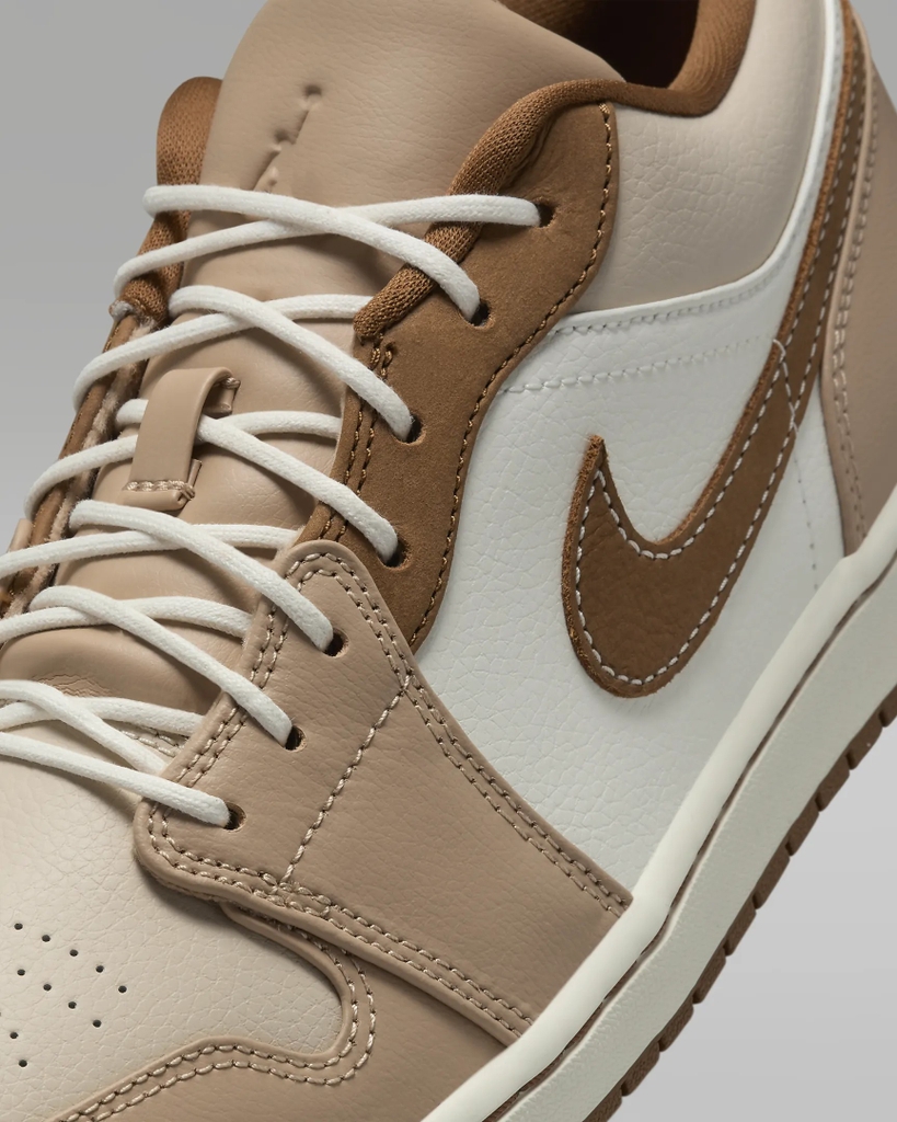 Giày Nike Nam Chính Hãng - Air Jordan 1 Low - Nâu/Trắng | JapanSport HF5753-221