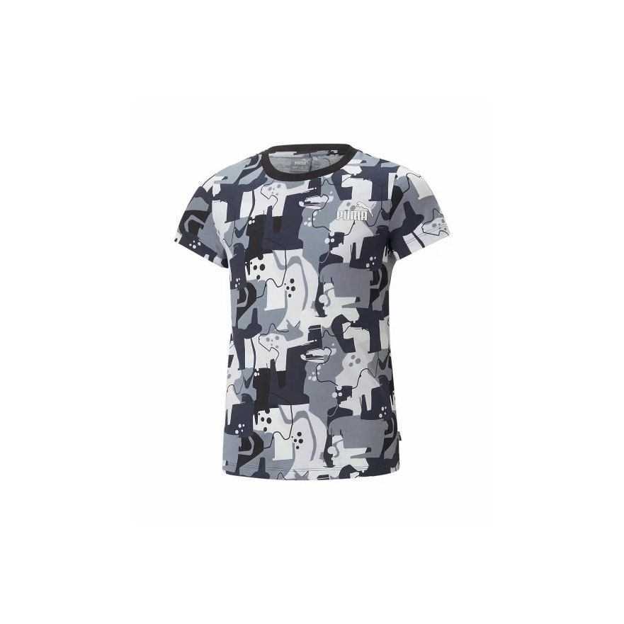 Áo Phông Puma Nữ Chính Hãng -  ESS+ Street Art AOP Short Sleeve  - Xám/Hồng | JapanSport 675790-01