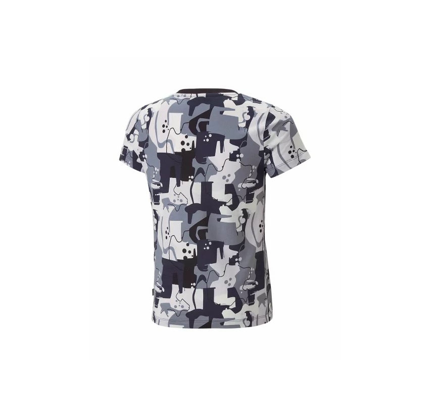 Áo Phông Puma Nữ Chính Hãng -  ESS+ Street Art AOP Short Sleeve  - Xám/Hồng | JapanSport 675790-01