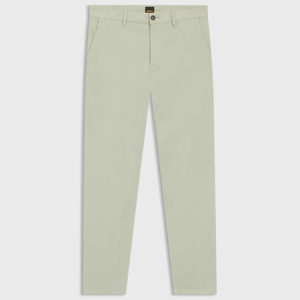 Quần Boss Chính Hãng - Tapered-fit chinos in stretch-cotton satin - Màu Xanh | JapanSport 50510917-370