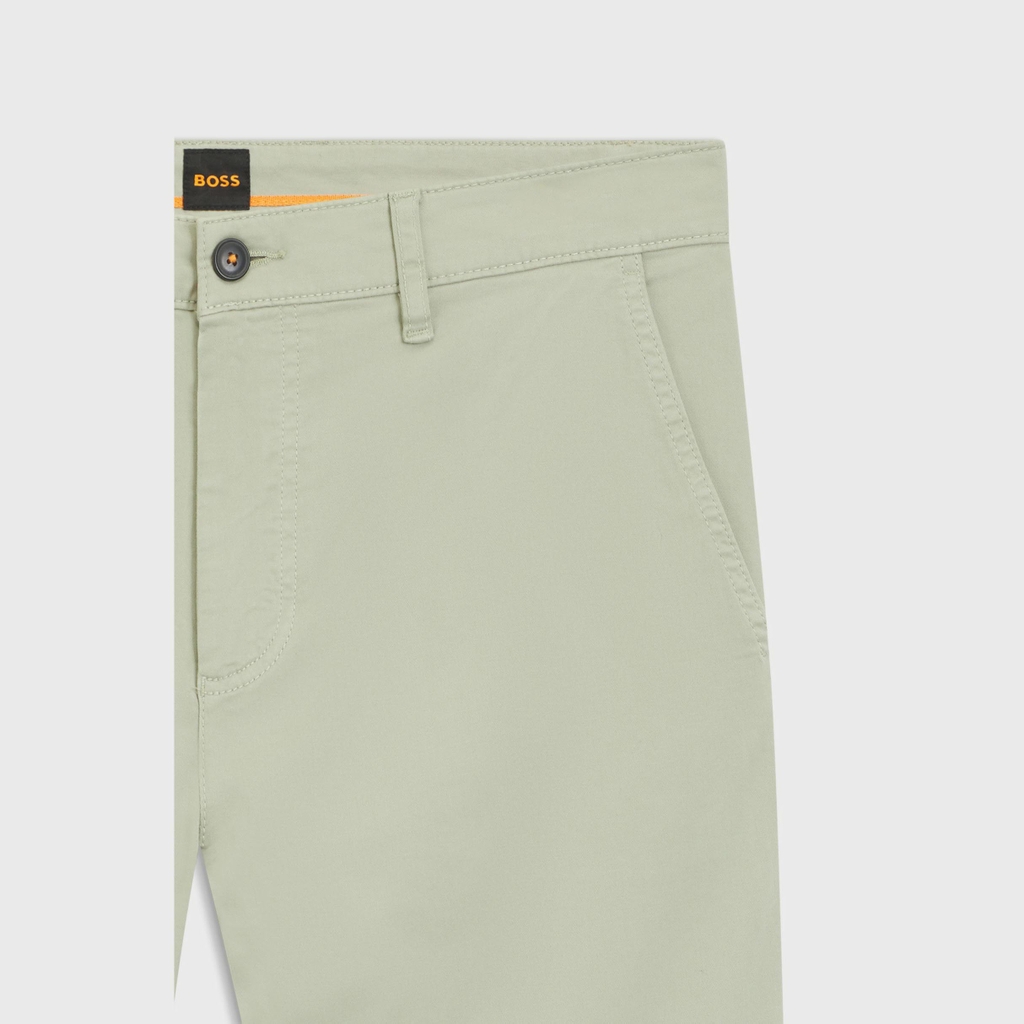 Quần Boss Chính Hãng - Tapered-fit chinos in stretch-cotton satin - Màu Xanh | JapanSport 50510917-370