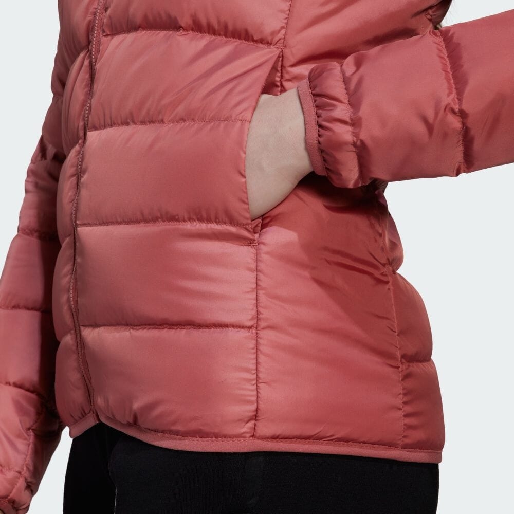 Áo Khoác Nữ Lông vũ Adidas Chính hãng - Essentials Midweight Down Hooded Jacket - Hồng | JapanSport HK4663