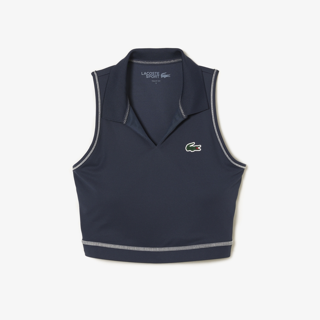 Áo Bra Lacoste nữ Chính hãng - Sport Polo Style Sports Bra - Màu Xanh Đen | JapanSport IF4913-51-KXE