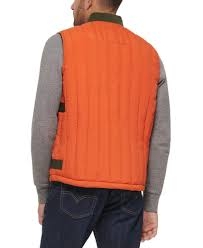 Áo Khoác Levi's Nam Chính Hãng - Quilted Utility Vest with Contrast Detailing - Màu Cam | JapanSport LM2RN393-ora