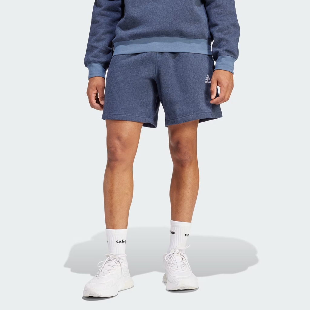Quần Short Adidas Chính Hãng - Blue Seasonal Essentials Mélange Shorts - Màu Xanh | JapanSport IN7124