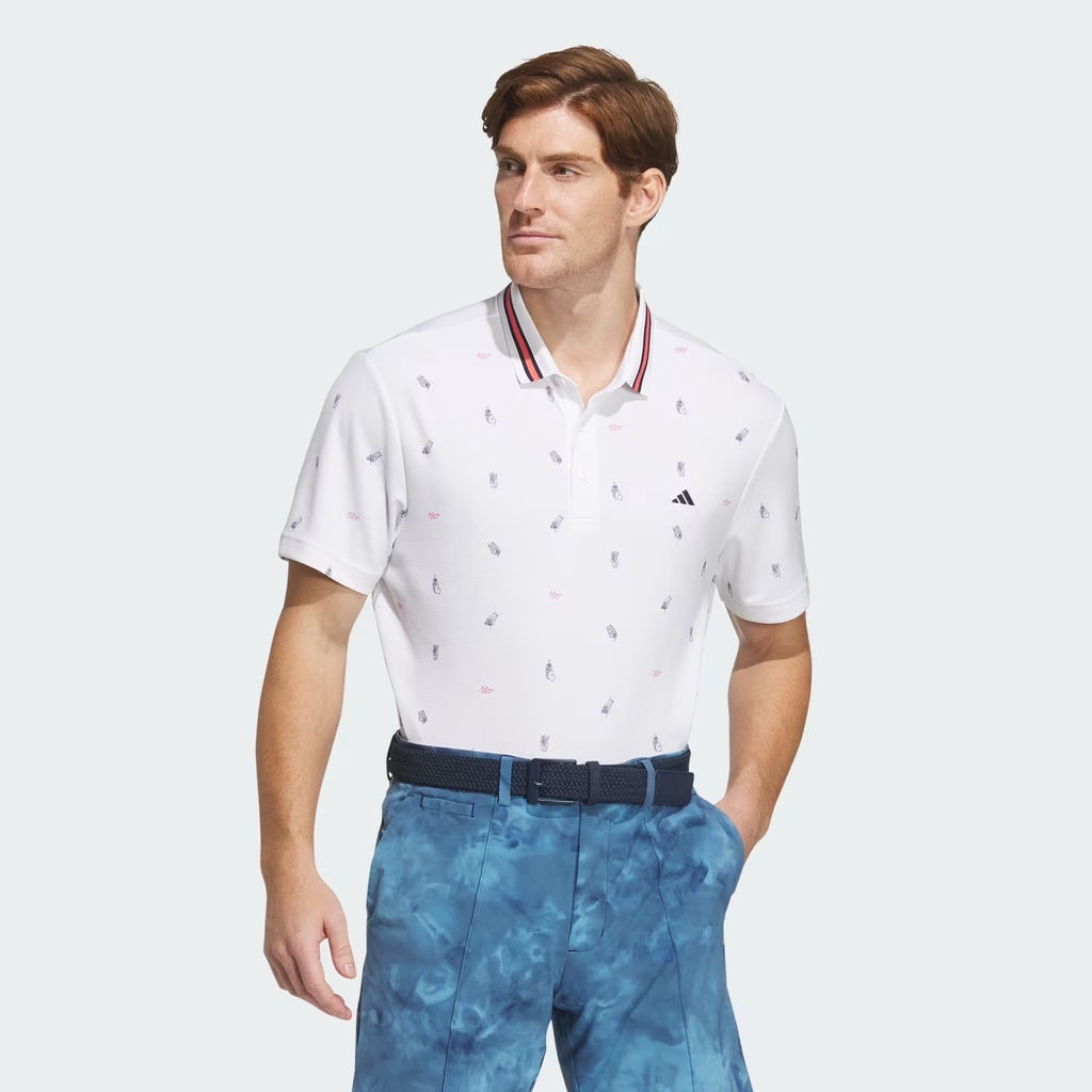 Áo Polo Adidas Nam Chính Hãng - Monogram Play Green AEROREADY - Màu Trắng | JapanSport IN9047